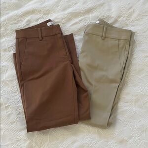 Loft Cocoa Powder and Soft wheat BUNDLE Petite Riviera Slim Pants Op